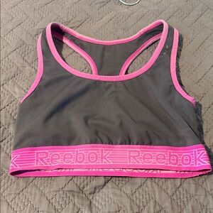Reebok Charcoal and Pink Athletic Bra